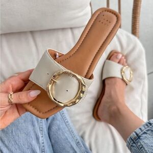 NWOT Women's Bennie Buckle Slide Sandals - A New Day